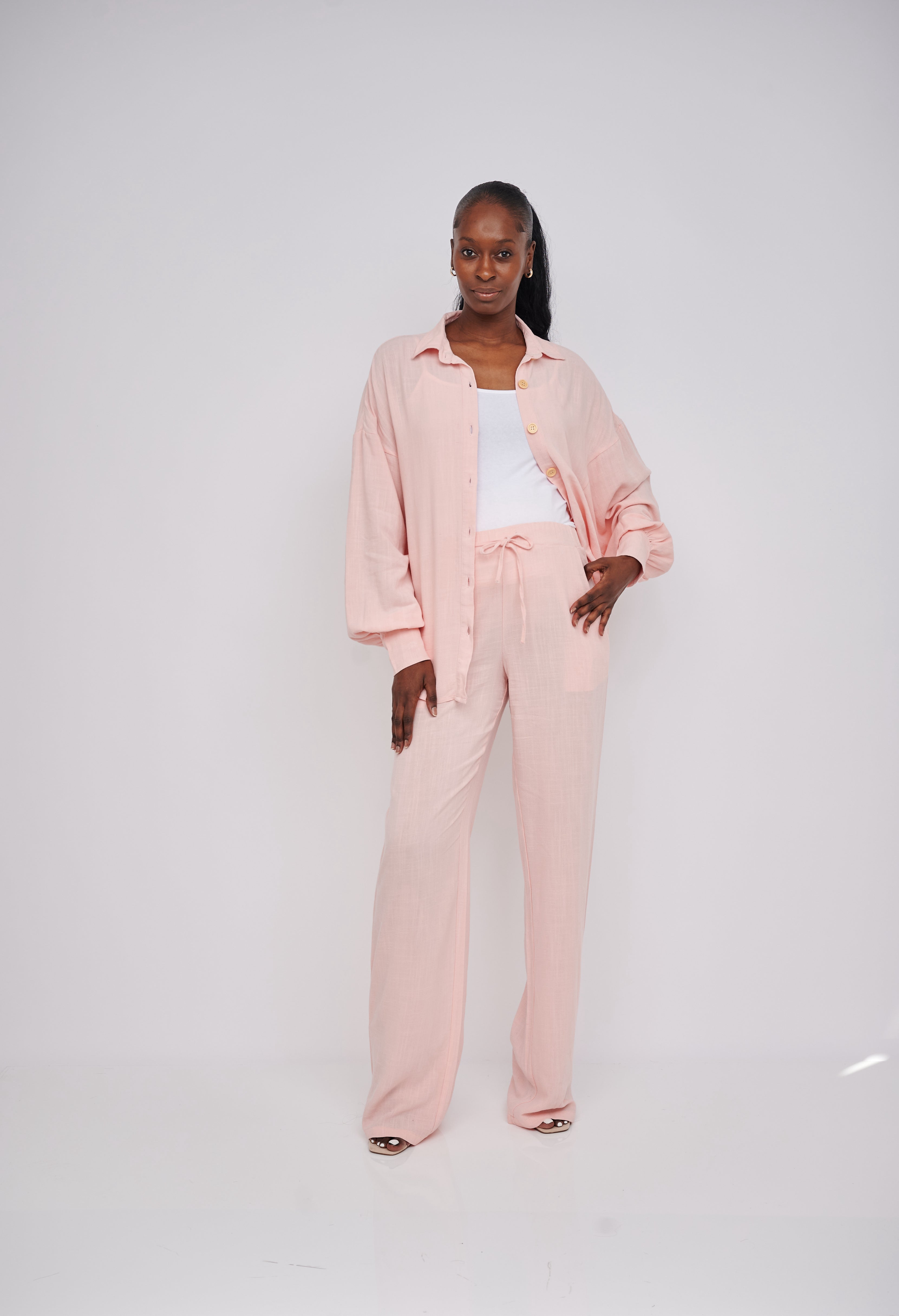 Femme Luxe tailored trousers co ord in light pink | ASOS